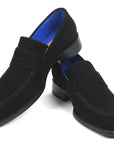 Paul Parkman Black Suede Goodyear Welted Loafers (ID