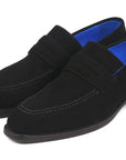 Paul Parkman Black Suede Goodyear Welted Loafers (ID