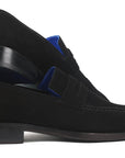 Paul Parkman Black Suede Goodyear Welted Loafers (ID