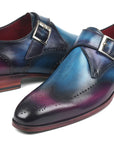 Paul Parkman Single Monkstraps Blue & Purple (ID