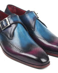 Paul Parkman Single Monkstraps Blue & Purple (ID