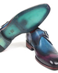Paul Parkman Single Monkstraps Blue & Purple (ID