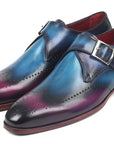 Paul Parkman Single Monkstraps Blue & Purple (ID