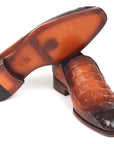 Paul Parkman Brown Crocodile Embossed Calfskin Loafers (ID