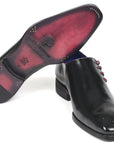 Paul Parkman Side Lace Oxfords Black Polished Leather (ID