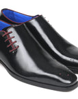Paul Parkman Side Lace Oxfords Black Polished Leather (ID