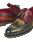 Paul Parkman Kiltie Tassel Loafer Green & Bordeaux (ID