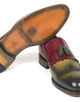 Paul Parkman Kiltie Tassel Loafer Green & Bordeaux (ID