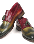 Paul Parkman Kiltie Tassel Loafer Green & Bordeaux (ID