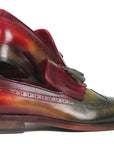 Paul Parkman Kiltie Tassel Loafer Green & Bordeaux (ID