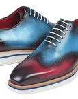 Paul Parkman Men's Smart Casual Wingtip Oxfords Blue & Purple (ID