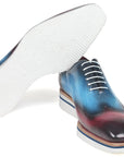 Paul Parkman Men's Smart Casual Wingtip Oxfords Blue & Purple (ID