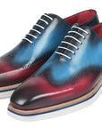 Paul Parkman Men's Smart Casual Wingtip Oxfords Blue & Purple (ID