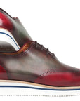 Paul Parkman Men's Smart Casual Wingtip Oxfords Bordeaux & Green (ID