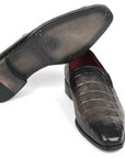 Paul Parkman Gray Crocodile Embossed Calfskin Loafers (ID