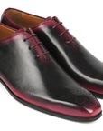 Paul Parkman Black & Red Men's Oxford Shoes (ID