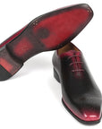 Paul Parkman Black & Red Men's Oxford Shoes (ID