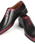 Paul Parkman Black & Red Men's Oxford Shoes (ID