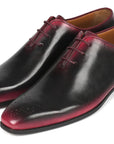 Paul Parkman Black & Red Men's Oxford Shoes (ID