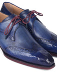 Paul Parkman Goodyear Welted Wingtip Derby Shoes Blue & Navy (ID