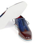 Paul Parkman Men's Smart Casual Wingtip Oxfords Brown & Blue (ID
