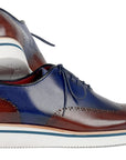 Paul Parkman Men's Smart Casual Wingtip Oxfords Brown & Blue (ID