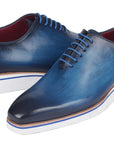 Paul Parkman Men's Smart Casual Wholecut Oxfords Blue (ID