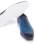 Paul Parkman Men's Smart Casual Wholecut Oxfords Blue (ID