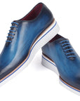 Paul Parkman Men's Smart Casual Wholecut Oxfords Blue (ID