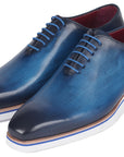 Paul Parkman Men's Smart Casual Wholecut Oxfords Blue (ID