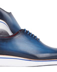 Paul Parkman Men's Smart Casual Wholecut Oxfords Blue (ID