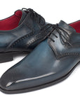 Paul Parkman Men's Navy & Blue Medallion Toe Derby Shoes (ID