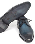 Paul Parkman Men's Navy & Blue Medallion Toe Derby Shoes (ID