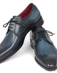 Paul Parkman Men's Navy & Blue Medallion Toe Derby Shoes (ID