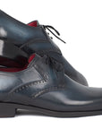Paul Parkman Men's Navy & Blue Medallion Toe Derby Shoes (ID