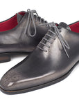 Paul Parkman Men's Gray & Black Wholecut Oxfords (ID