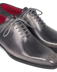 Paul Parkman Men's Gray & Black Wholecut Oxfords (ID