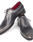 Paul Parkman Men's Gray & Black Wholecut Oxfords (ID