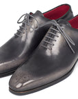 Paul Parkman Men's Gray & Black Wholecut Oxfords (ID