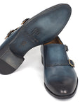 Paul Parkman Navy Double Monkstrap Shoes (ID
