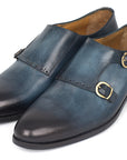 Paul Parkman Navy Double Monkstrap Shoes (ID