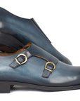 Paul Parkman Navy Double Monkstrap Shoes (ID