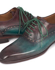 Paul Parkman Men's Green & Bordeaux Plain Toe Oxfords (ID
