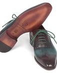 Paul Parkman Men's Green & Bordeaux Plain Toe Oxfords (ID