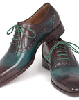 Paul Parkman Men's Green & Bordeaux Plain Toe Oxfords (ID