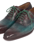 Paul Parkman Men's Green & Bordeaux Plain Toe Oxfords (ID