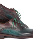 Paul Parkman Men's Green & Bordeaux Plain Toe Oxfords (ID