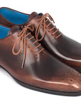 Paul Parkman Men's Camel & Brown Wholecut Oxfords (ID