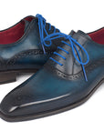 Paul Parkman Men's Blue & Navy Medallion Toe Oxfords (ID