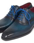 Paul Parkman Men's Blue & Navy Medallion Toe Oxfords (ID